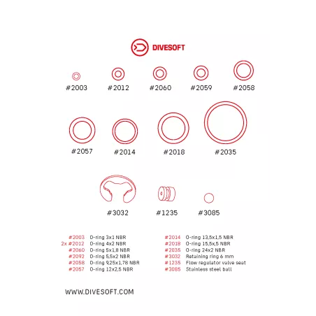 Kit maintenance limiteur de débit PROFESSIONNEL - DIVESOFT  - Divesoft
