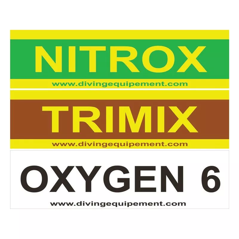 Autocollant NITROX - TRIMIX - OXYGEN  - Diving Equipement