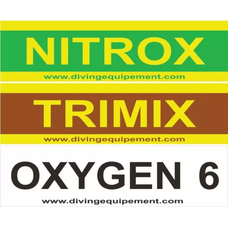 Autocollant NITROX - TRIMIX - OXYGEN  - Diving Equipement